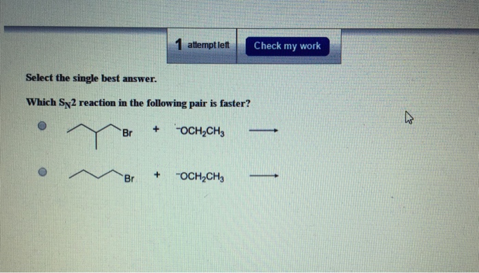 Which sn2 reaction in the following pair is faster