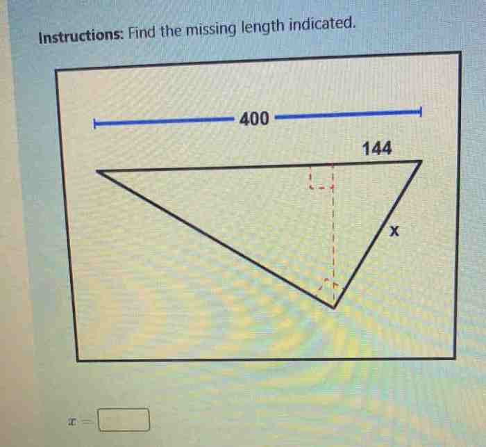 Length find missing indicated show transcribed text explanation steps please good