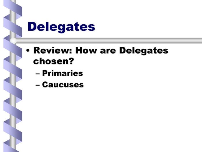 Delegates to the national conventions are chosen ______.